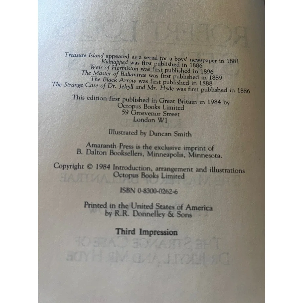 Amaranth Press Robert Louis Stevenson Book Brown‎ Red Excellent Bonded Leather